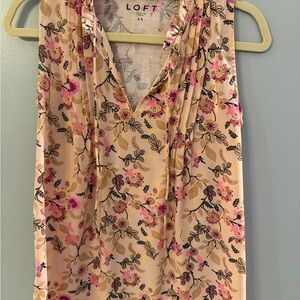 LOFT Floral Pink Sleeveless Women's Top XS